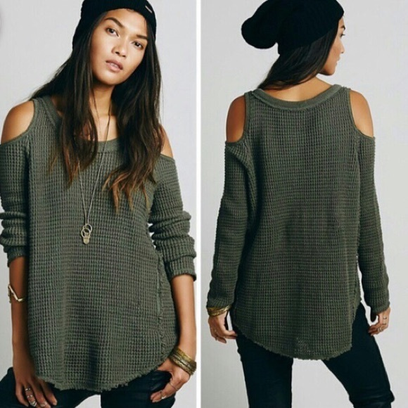 Free People Sweaters - Free People Cold Shoulder Sunset Knit Sweater XS